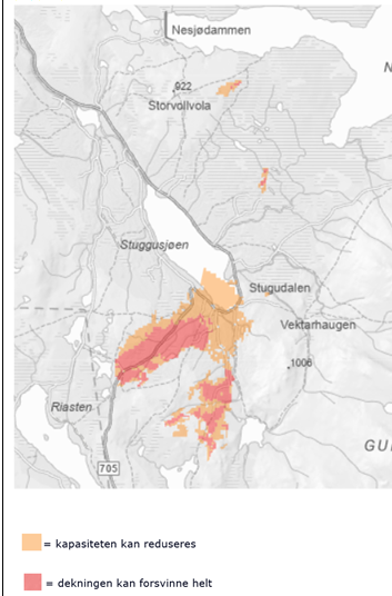 Deksningskart fra Telenor - Klikk for stort bilde