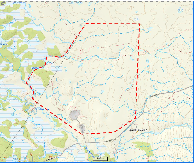kart over øvingsområde - Klikk for stort bilde